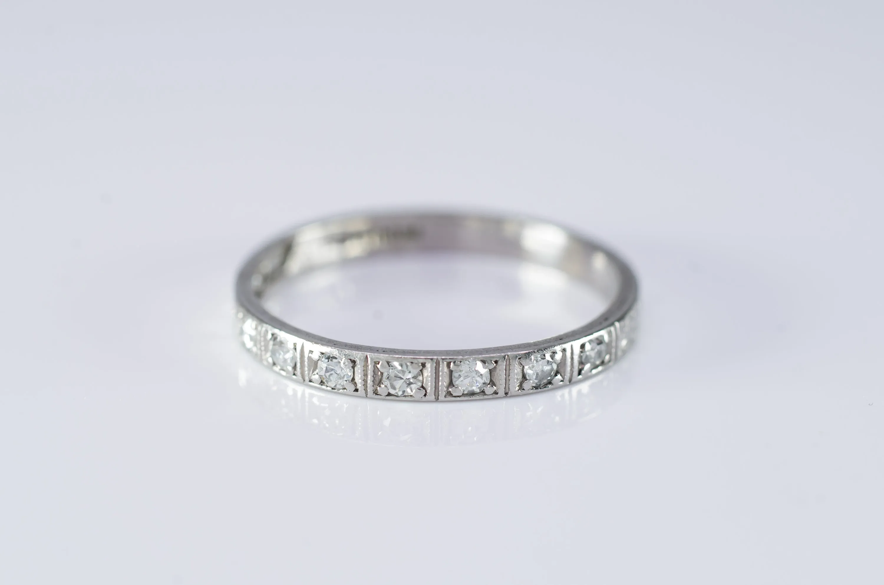 ART DECO PLATINUM HALF ETERNITY BAND