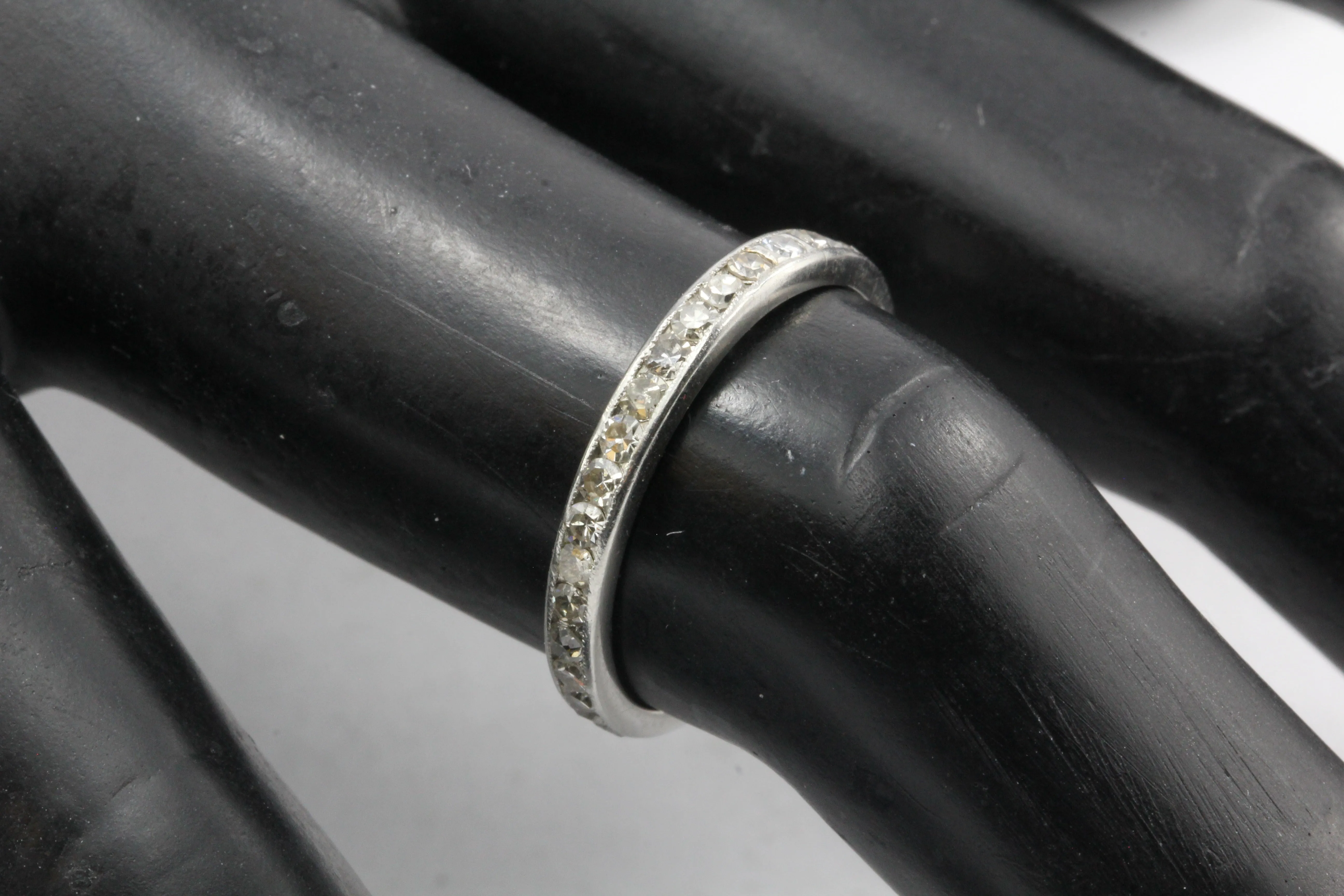 Art Deco Platinum Old European and Single Cut Diamond Eternity Band