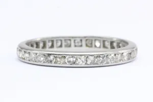 Art Deco Platinum Old European and Single Cut Diamond Eternity Band