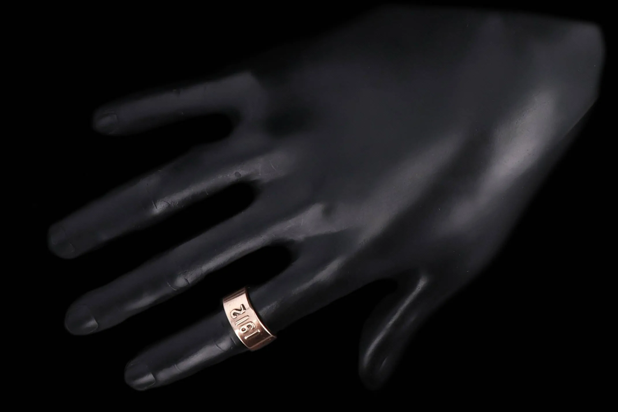 Art Deco "1912" 14K Rose Gold Wide Band