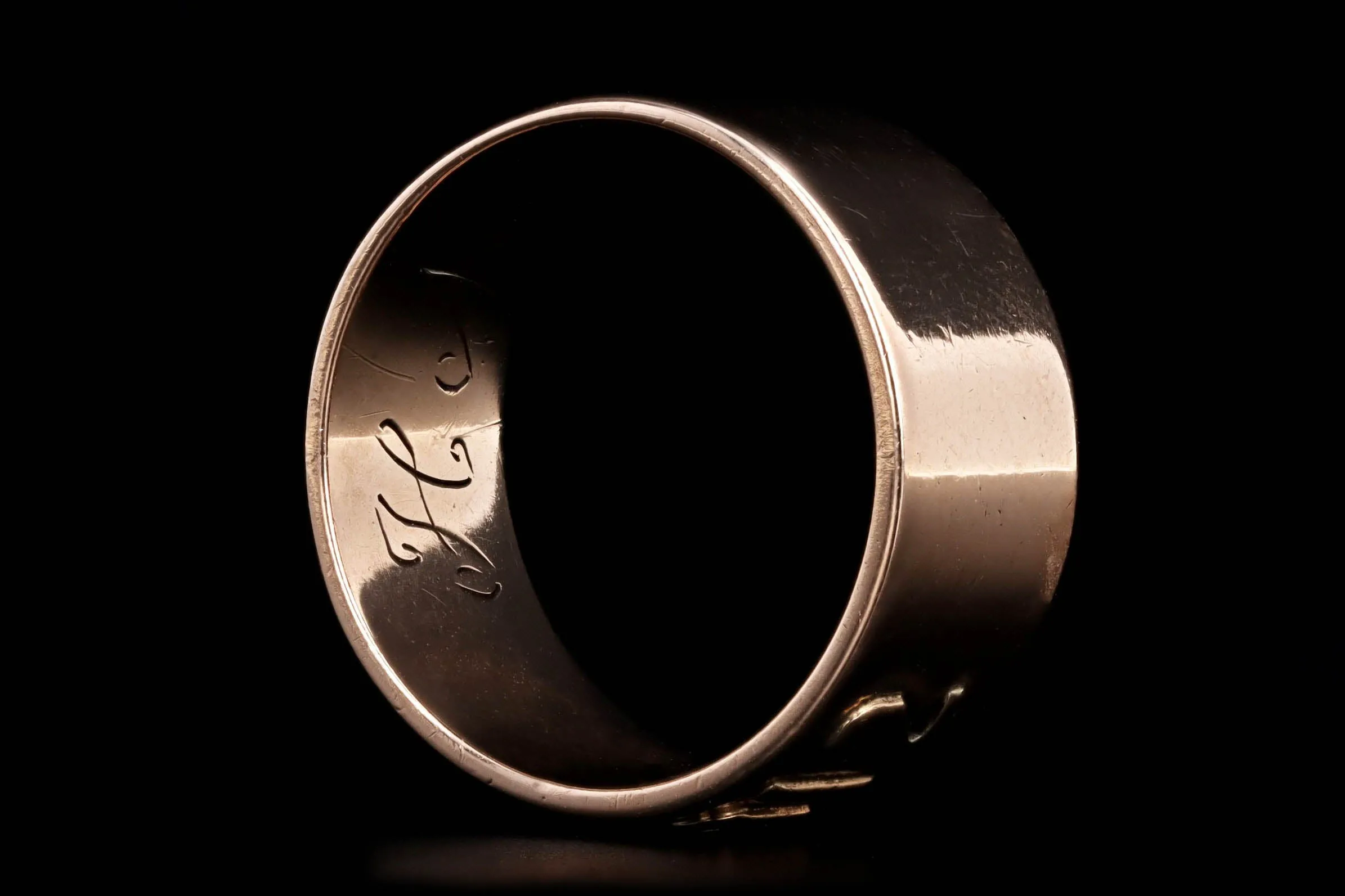 Art Deco "1912" 14K Rose Gold Wide Band