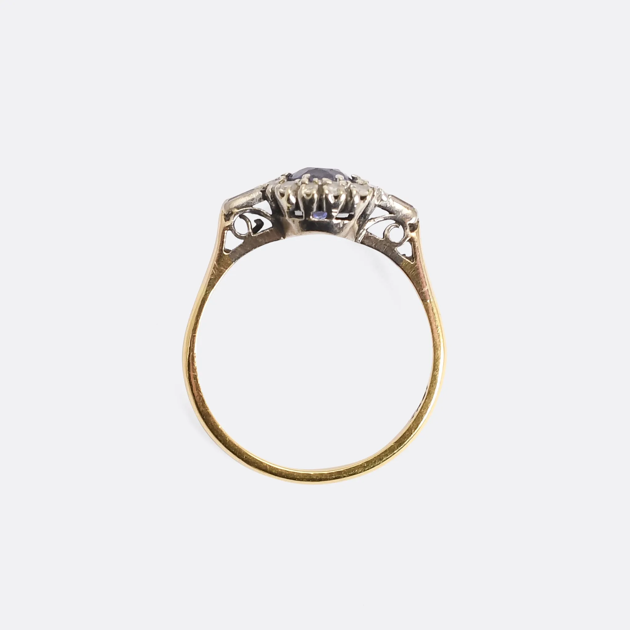 Art Deco Sapphire & Diamond Cluster Ring