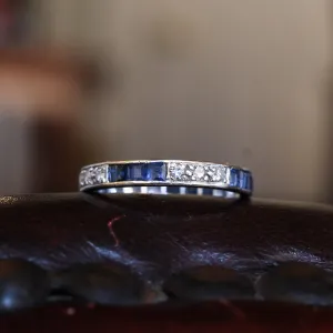 Art Deco Sapphire & Diamond Eternity Ring