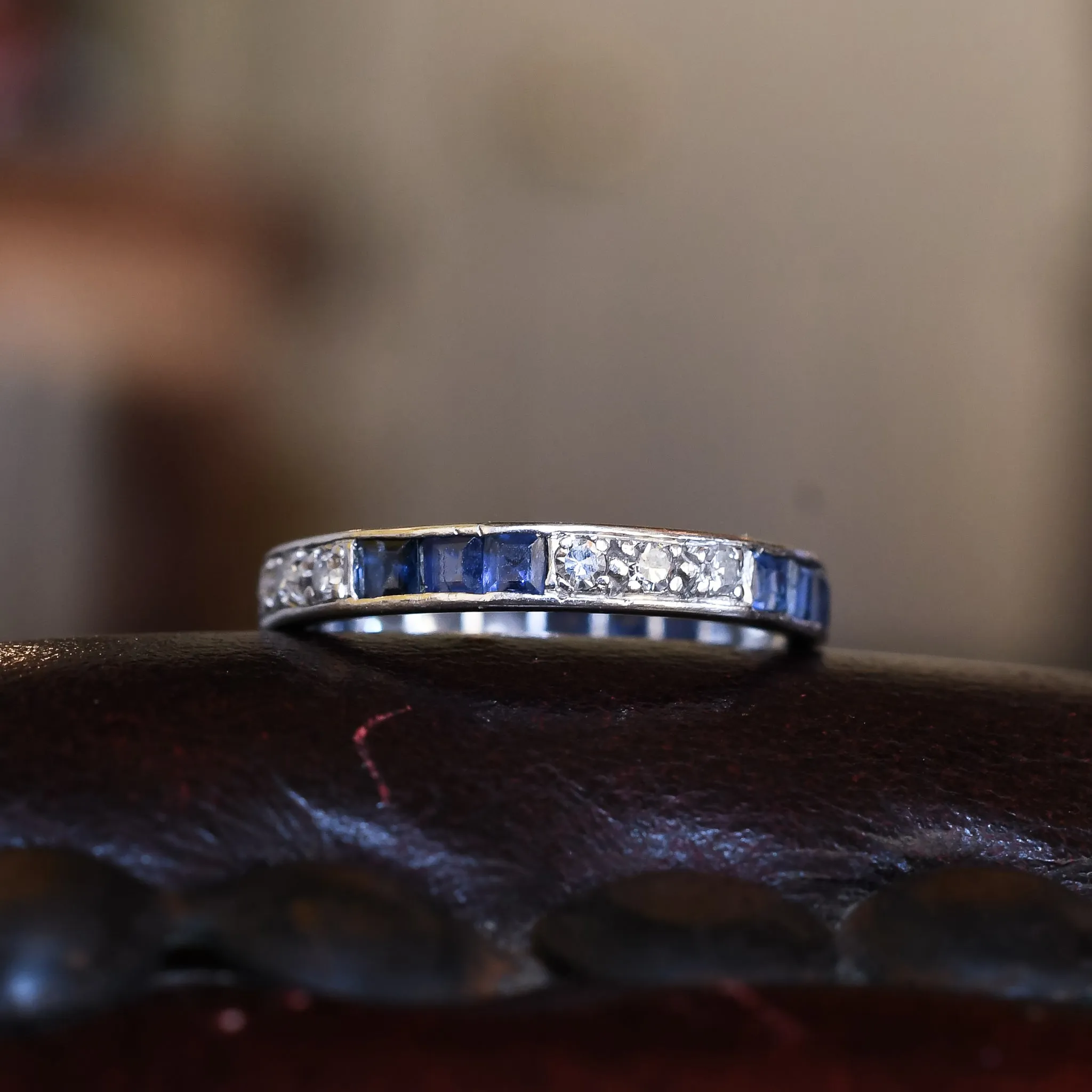 Art Deco Sapphire & Diamond Eternity Ring