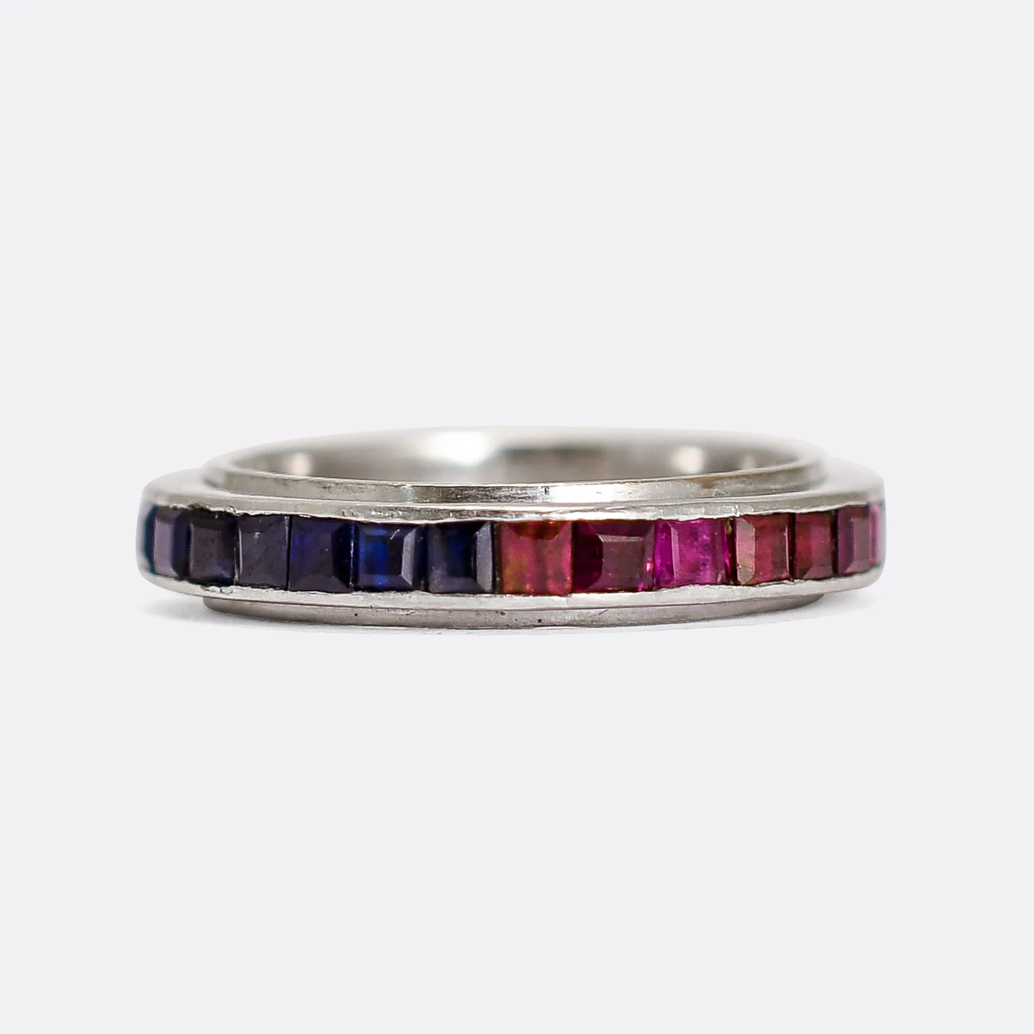 Art Deco Sapphire & Ruby "Day & Night" Eternity Ring