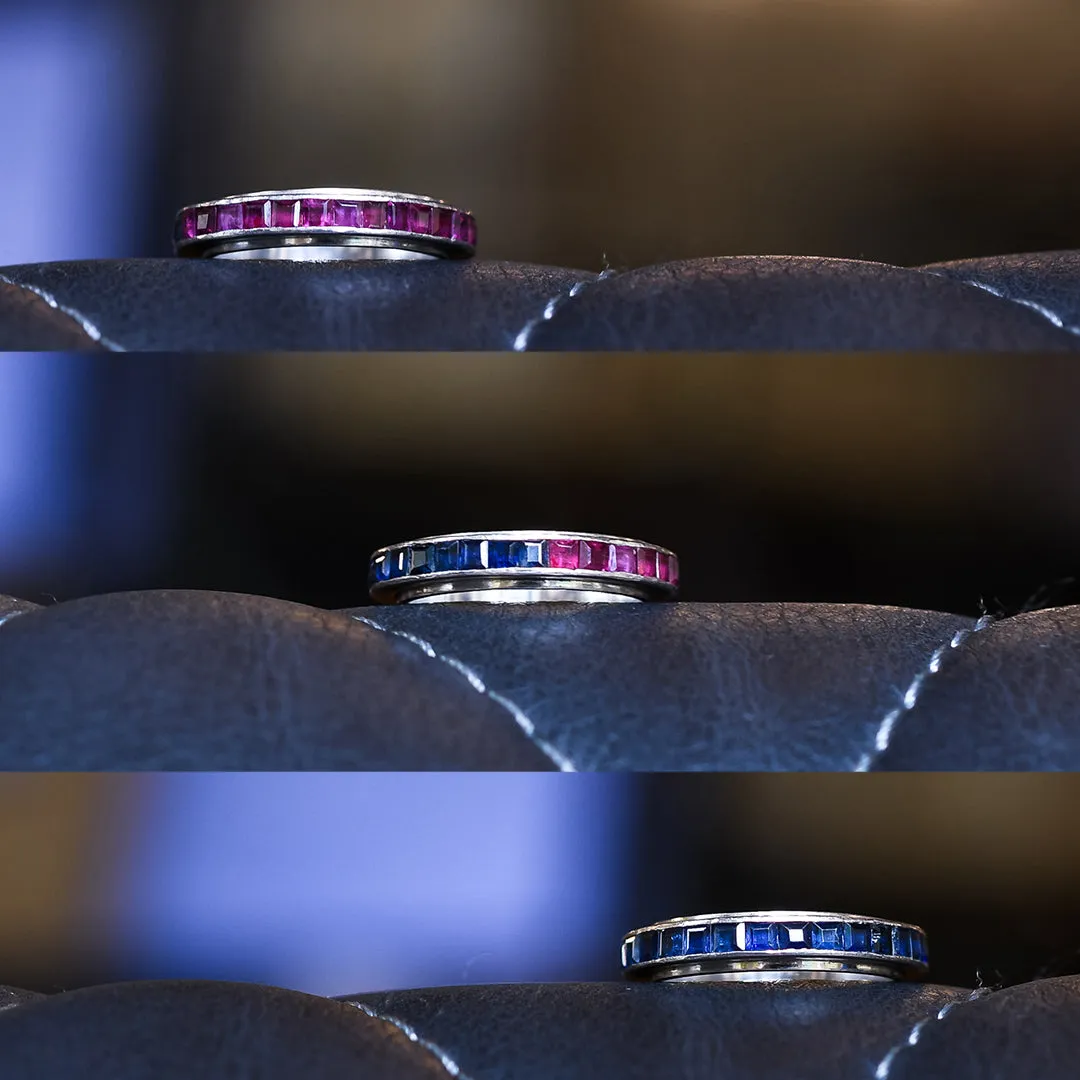 Art Deco Sapphire & Ruby "Day & Night" Eternity Ring