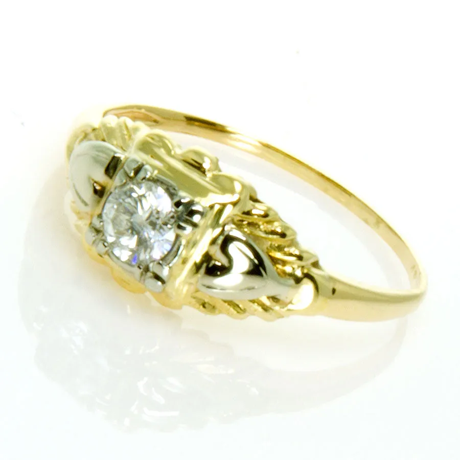 Art Deco Solitaire Diamond Engagement Ring