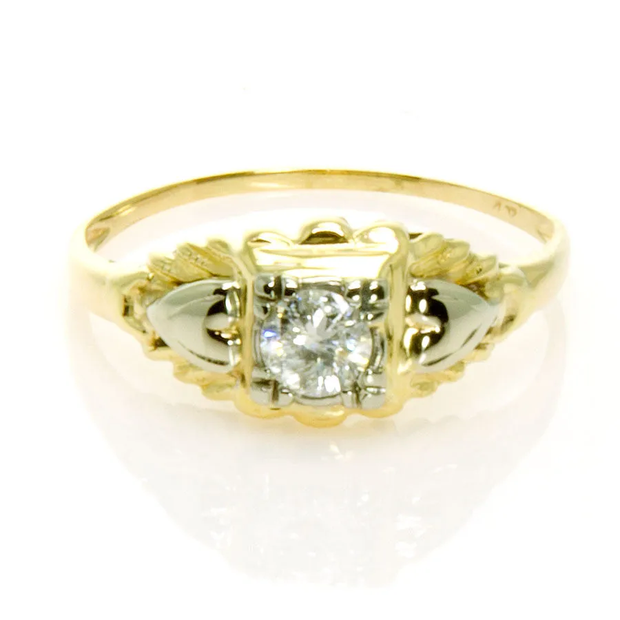 Art Deco Solitaire Diamond Engagement Ring