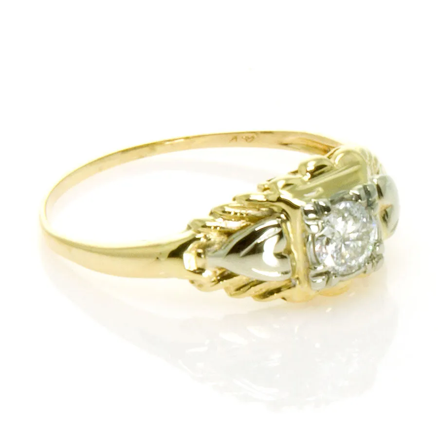 Art Deco Solitaire Diamond Engagement Ring