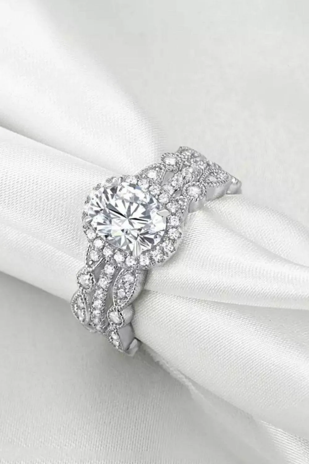 Art Deco Sterling Silver 3 Pc Ring Set