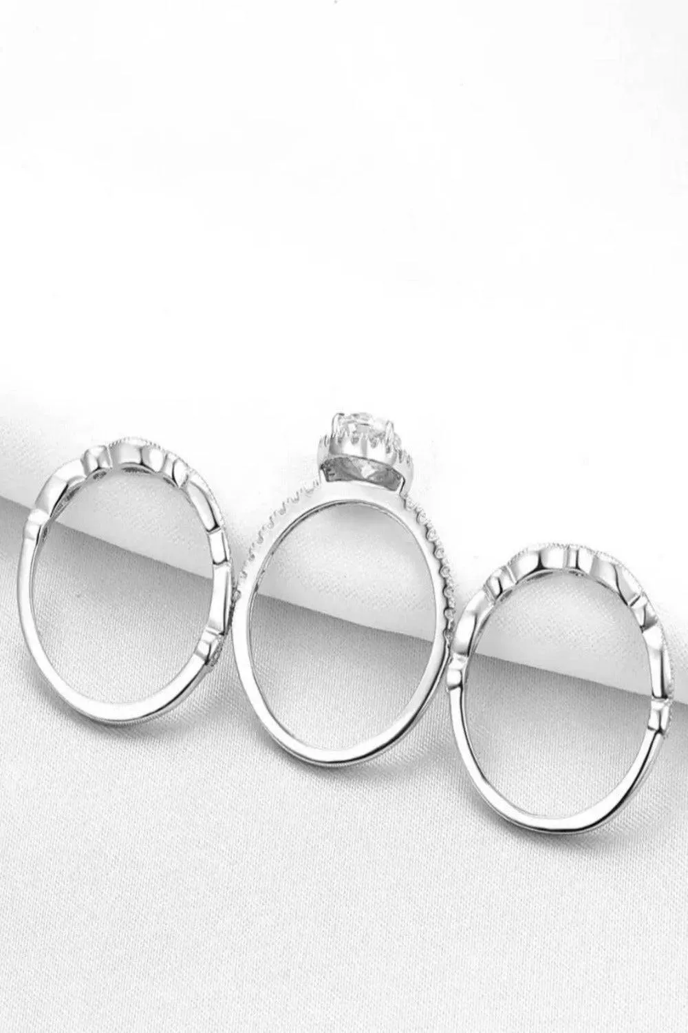 Art Deco Sterling Silver 3 Pc Ring Set