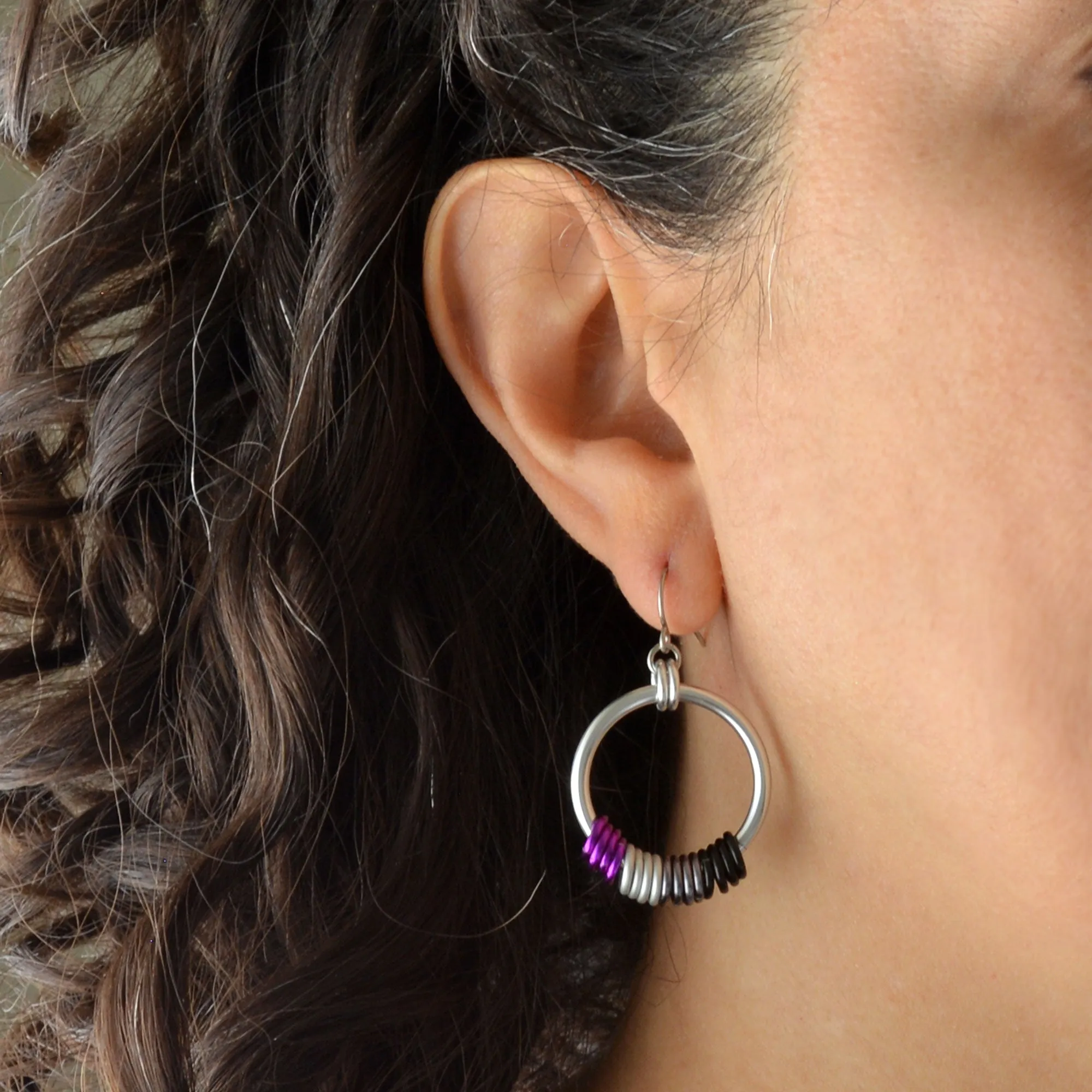 Asexual Pride - Hoop Earring