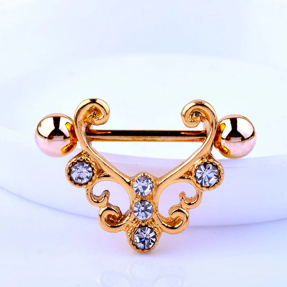 Baroque Filigree Style Diamond Nipple Ring
