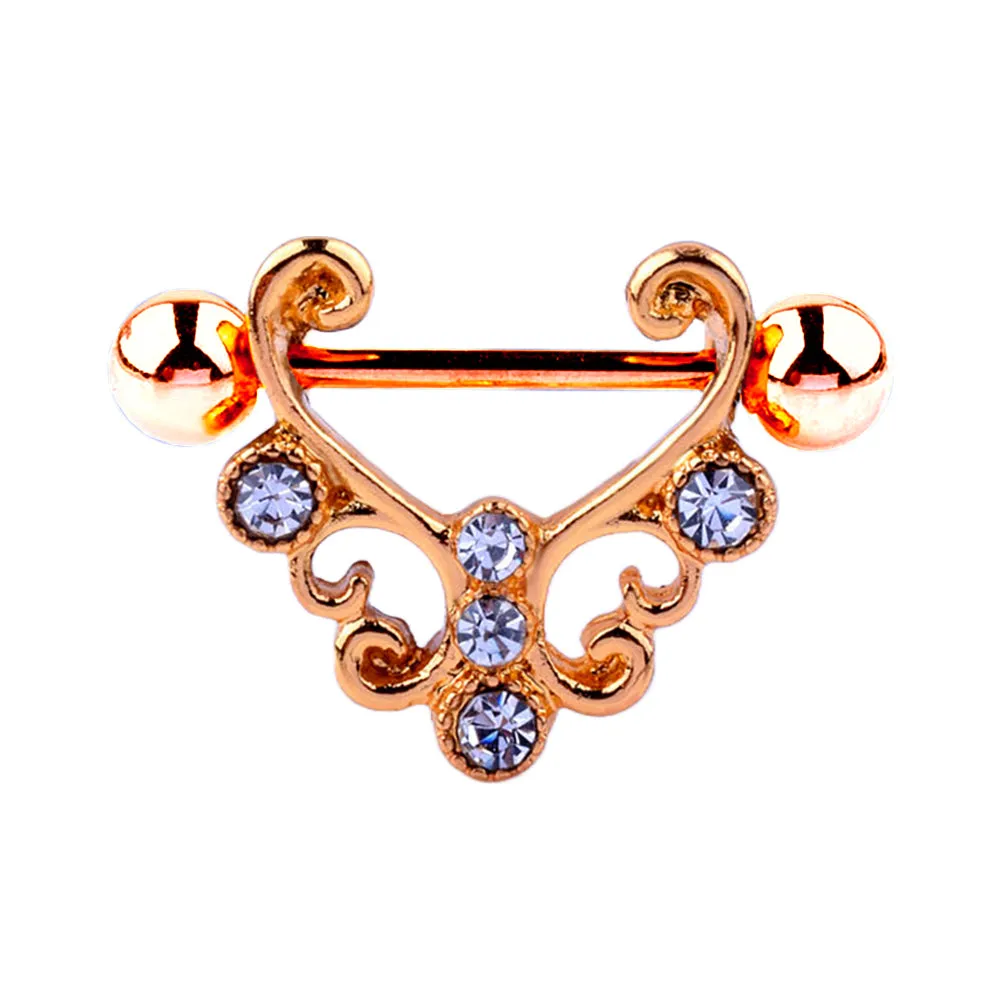 Baroque Filigree Style Diamond Nipple Ring