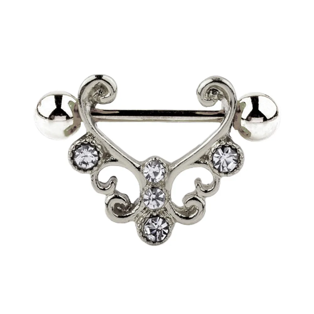 Baroque Filigree Style Diamond Nipple Ring