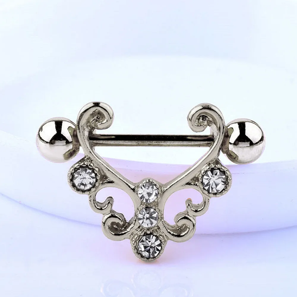 Baroque Filigree Style Diamond Nipple Ring