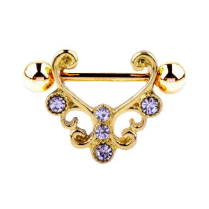 Baroque Filigree Style Diamond Nipple Ring