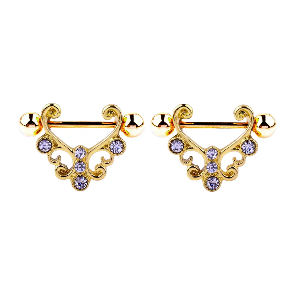 Baroque Filigree Style Diamond Nipple Ring