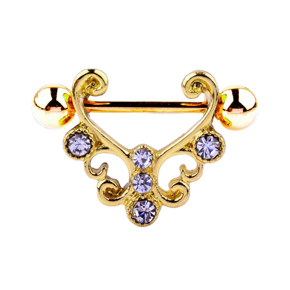 Baroque Filigree Style Diamond Nipple Ring