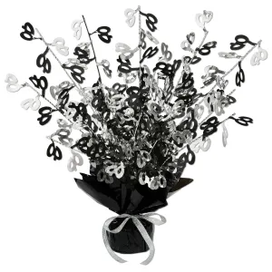 Beistle 40th Gleam N Burst Centerpiece (Black & White) 15 in  (1/Pkg) Party Supply Decoration : Over-The-Hill