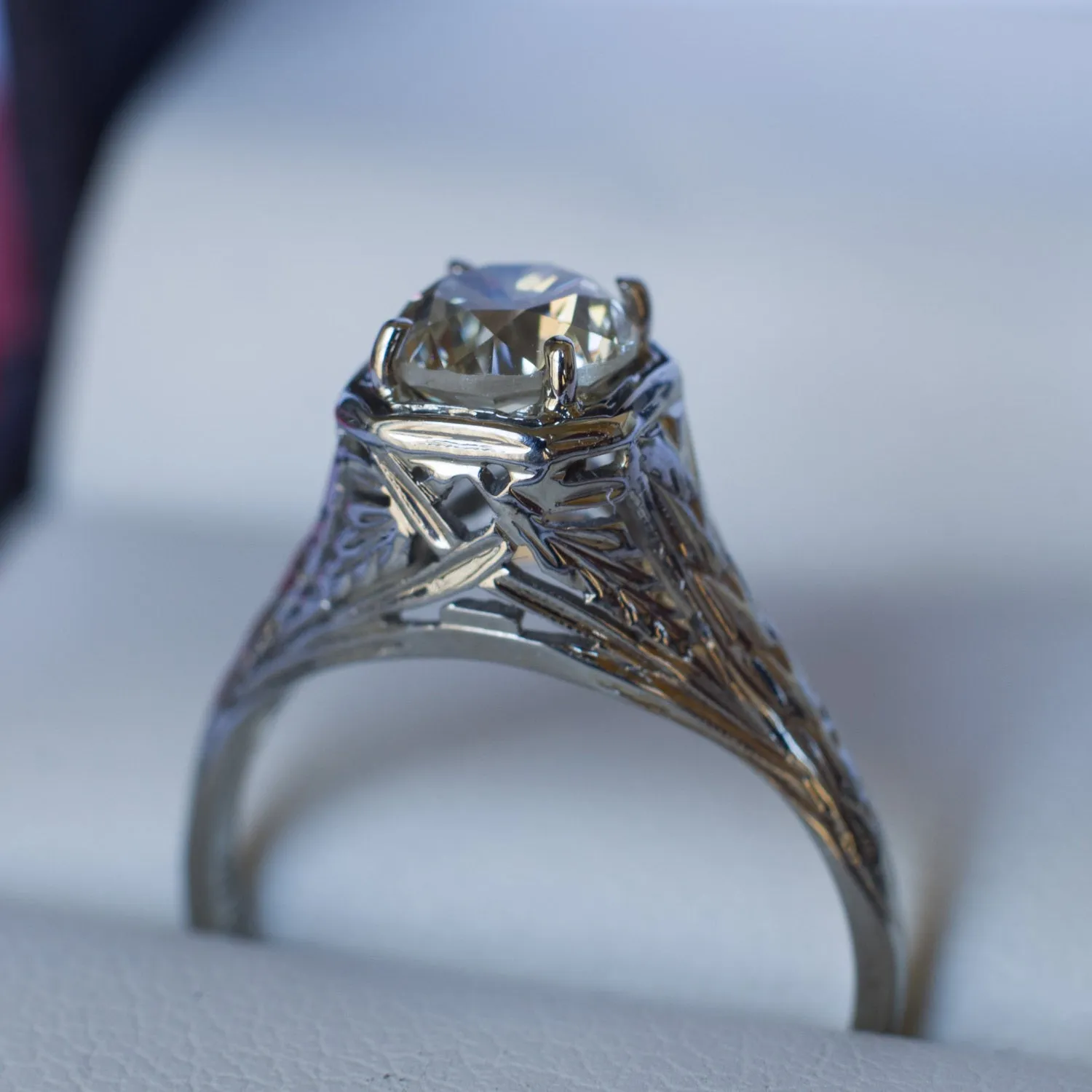 BELAIS ART DECO TRANSITIONAL CUT DIAMOND RING