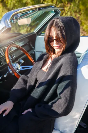 BERYLL HOODED SWEATER - BLACK