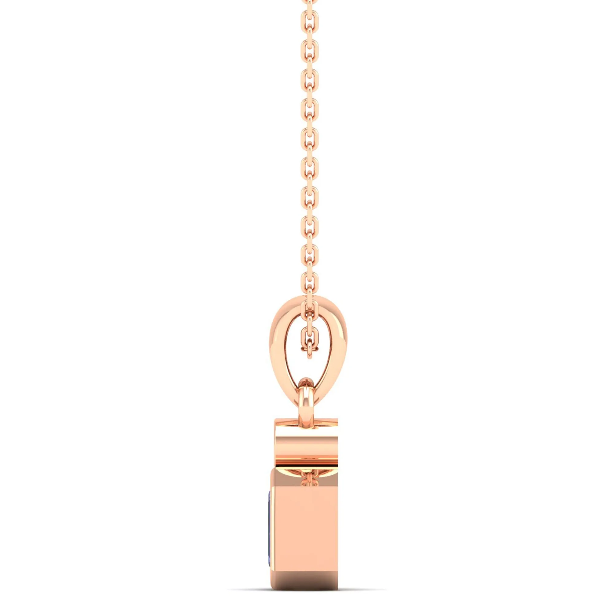 Bezel-Set Tanzanite and Diamond Petite Pendant