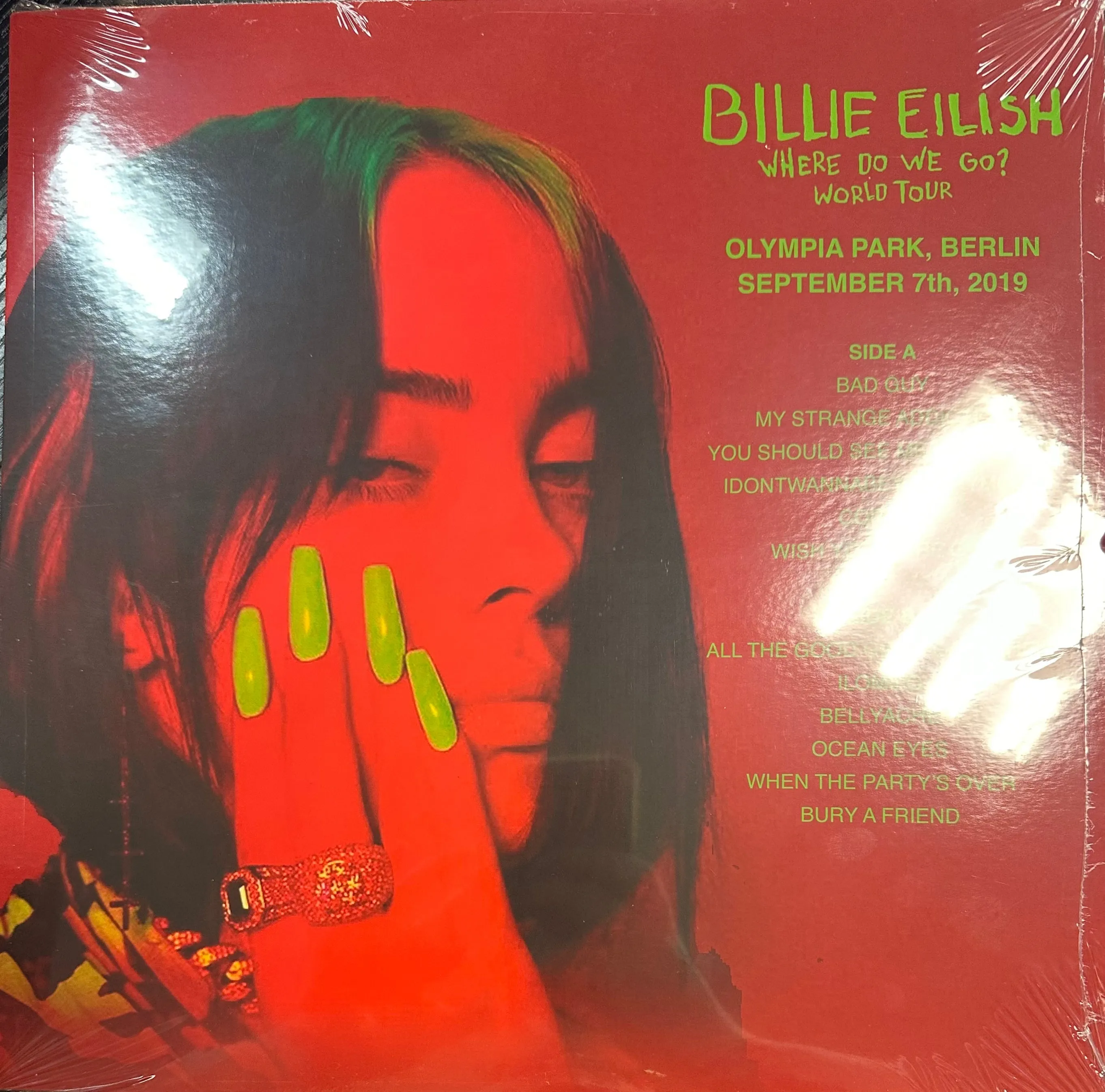 Billie Eilish – WHERE DO WE GO? WORLD TOUR, BERLIN 9/7/2019 Vinyl LP Record *Unofficial Release*