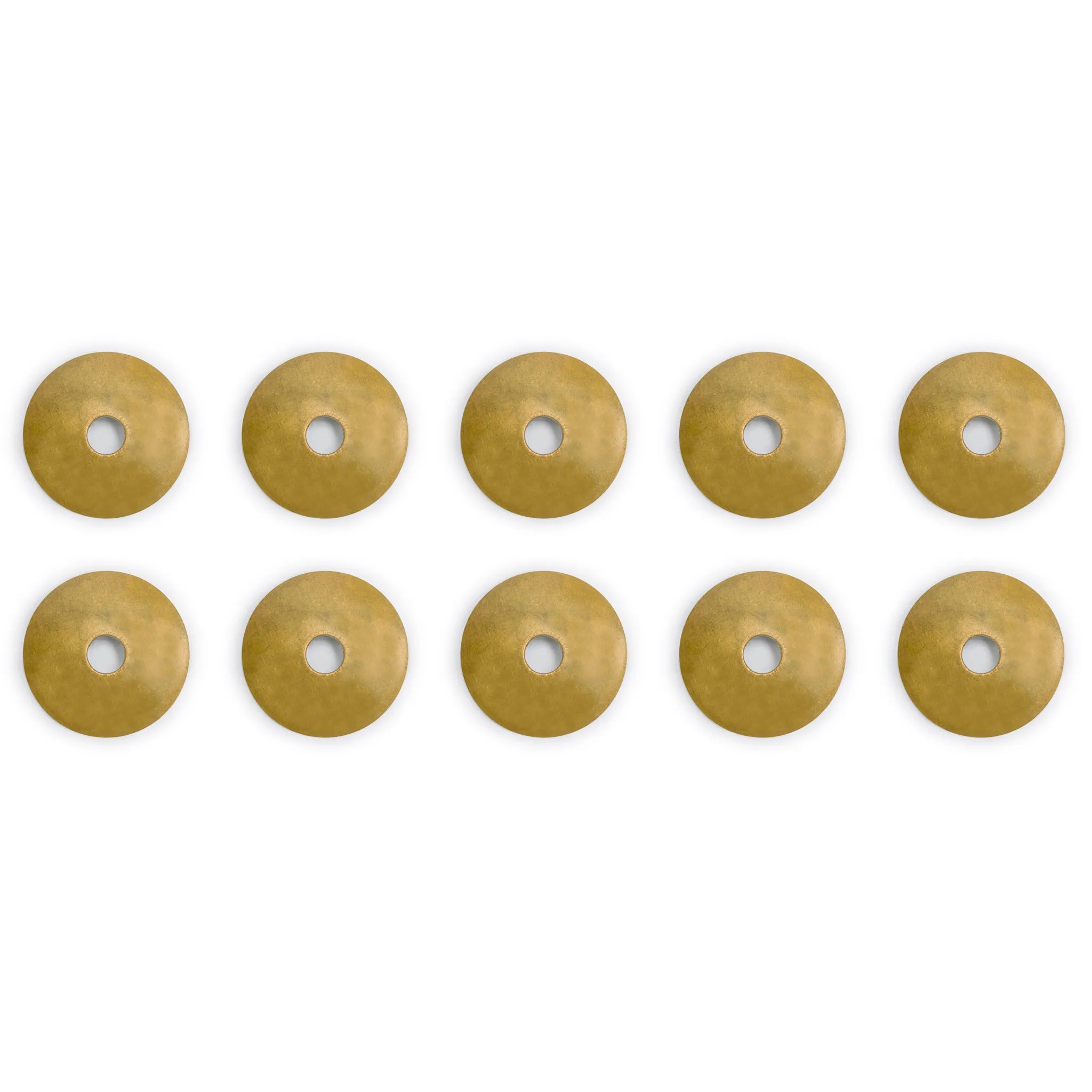 Brass Convex Round Washers 1.2" - Set of 10
