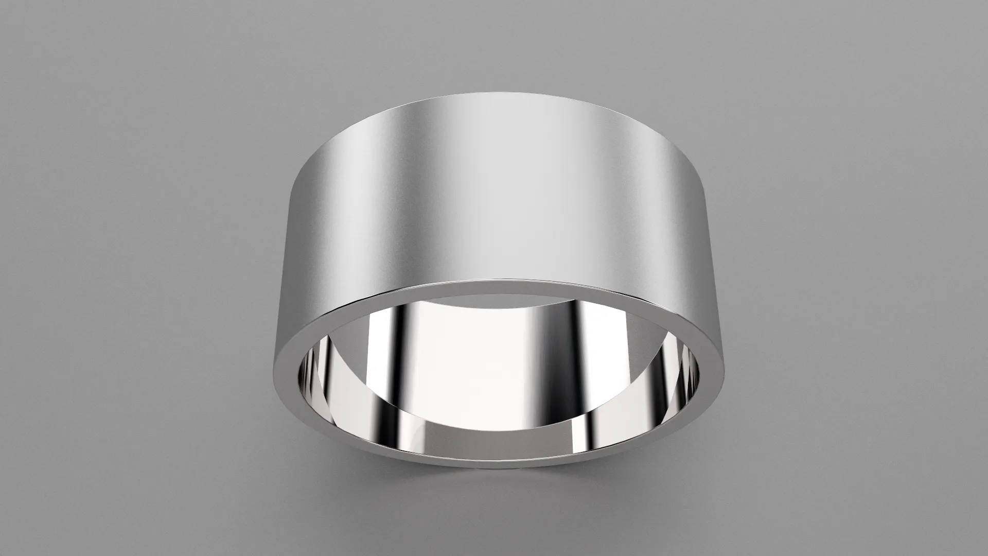 Brushed Sterling Silver 10mm Flat Wedding Band