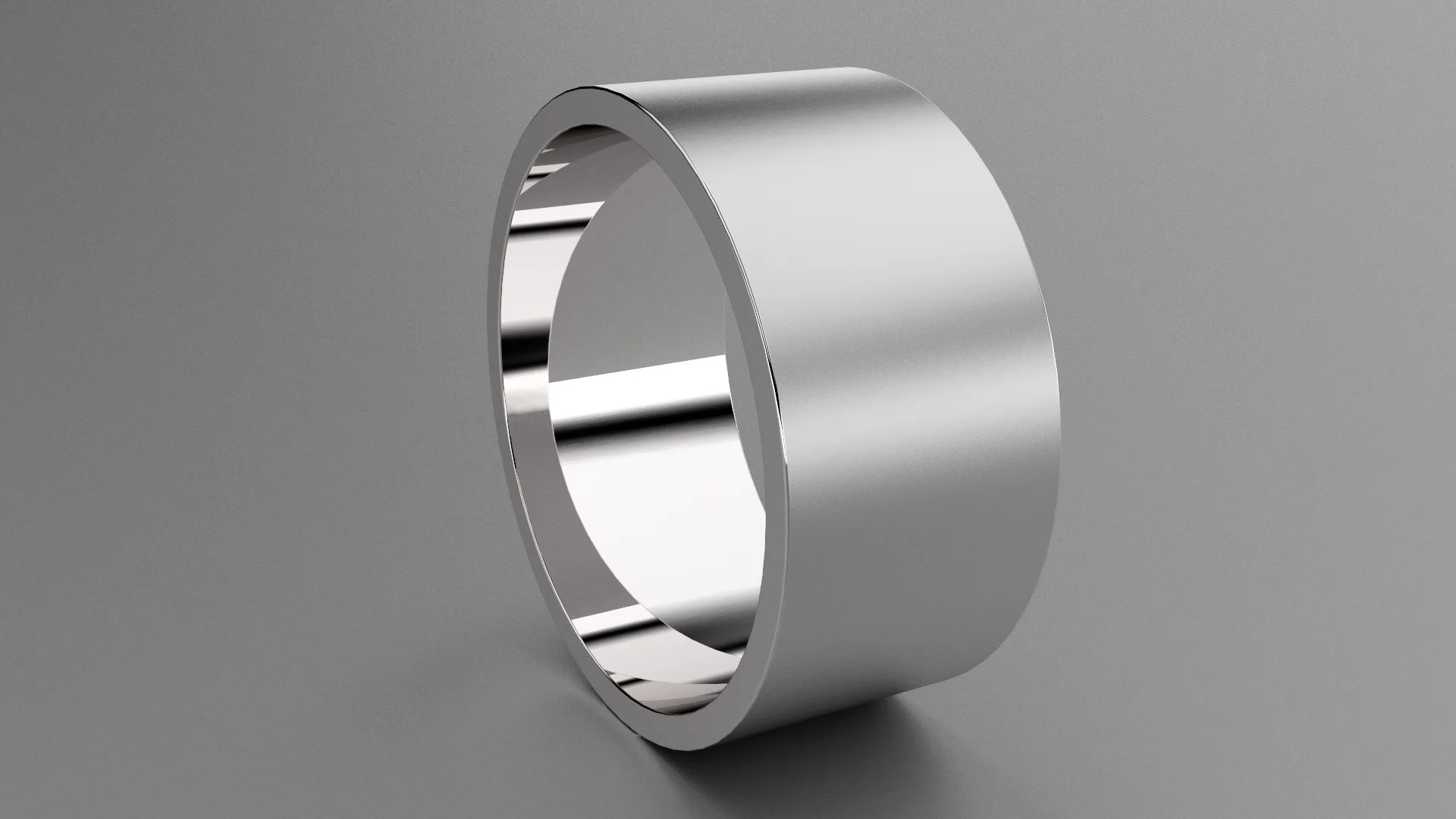 Brushed Sterling Silver 10mm Flat Wedding Band