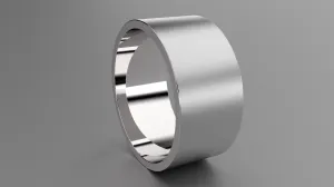 Brushed Sterling Silver 10mm Flat Wedding Band