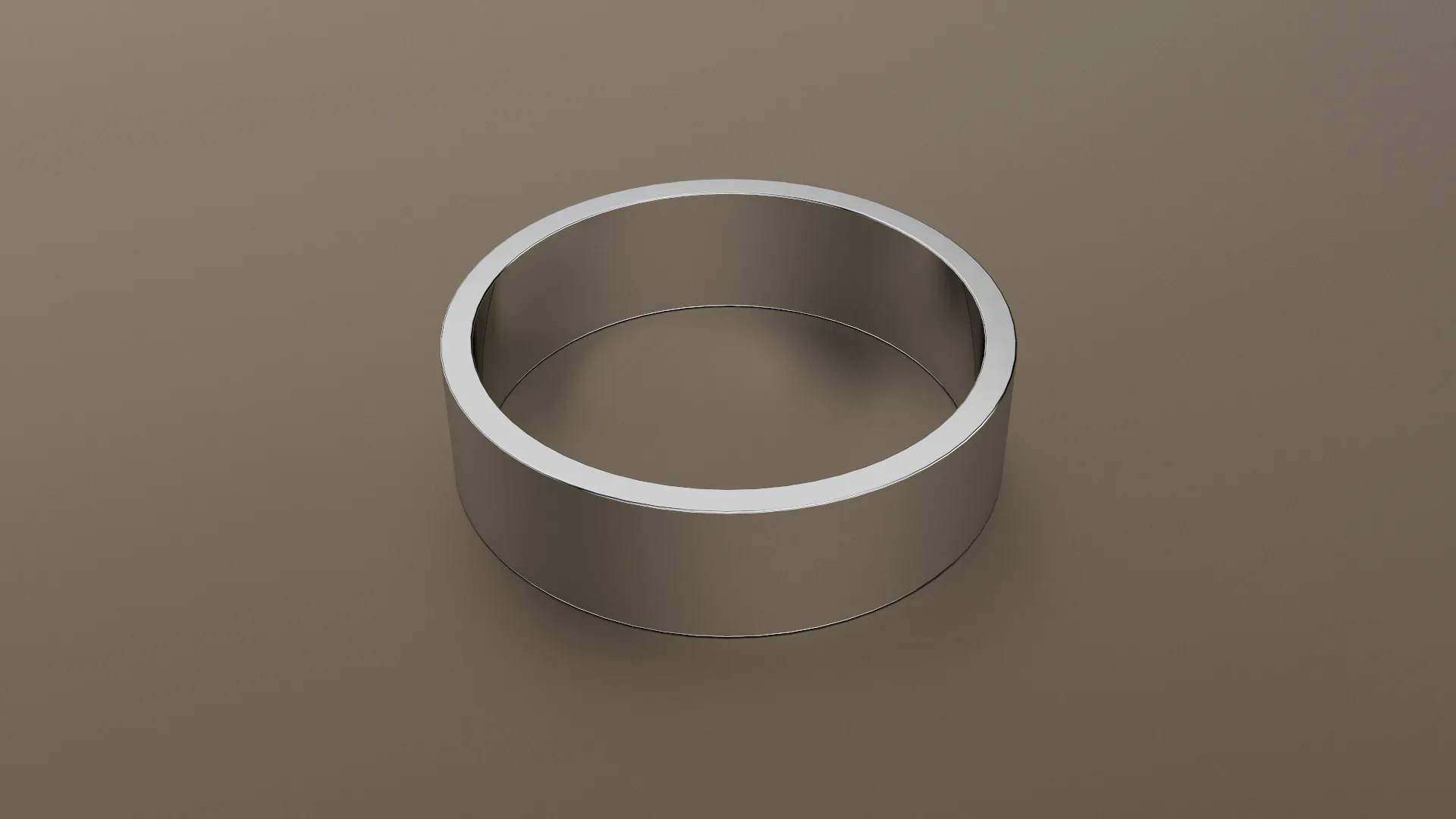 Brushed White Gold 6mm Flat Wedding Band