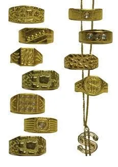 California Gold! Necklaces & Rings in 1 inch Toy Capsules