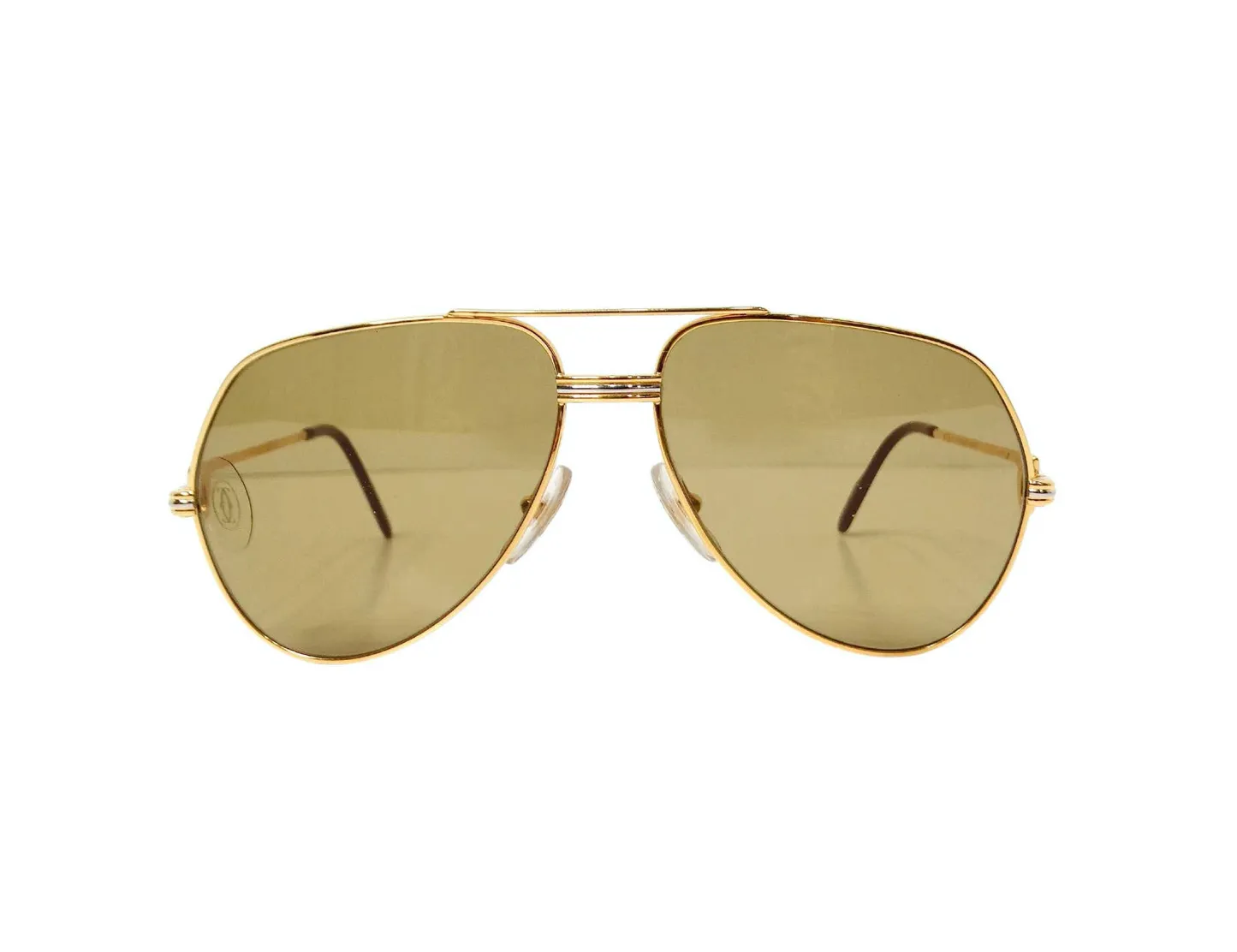Cartier Vendome 1980s Louis Aviator Gold & Silver Tone Sunglasses