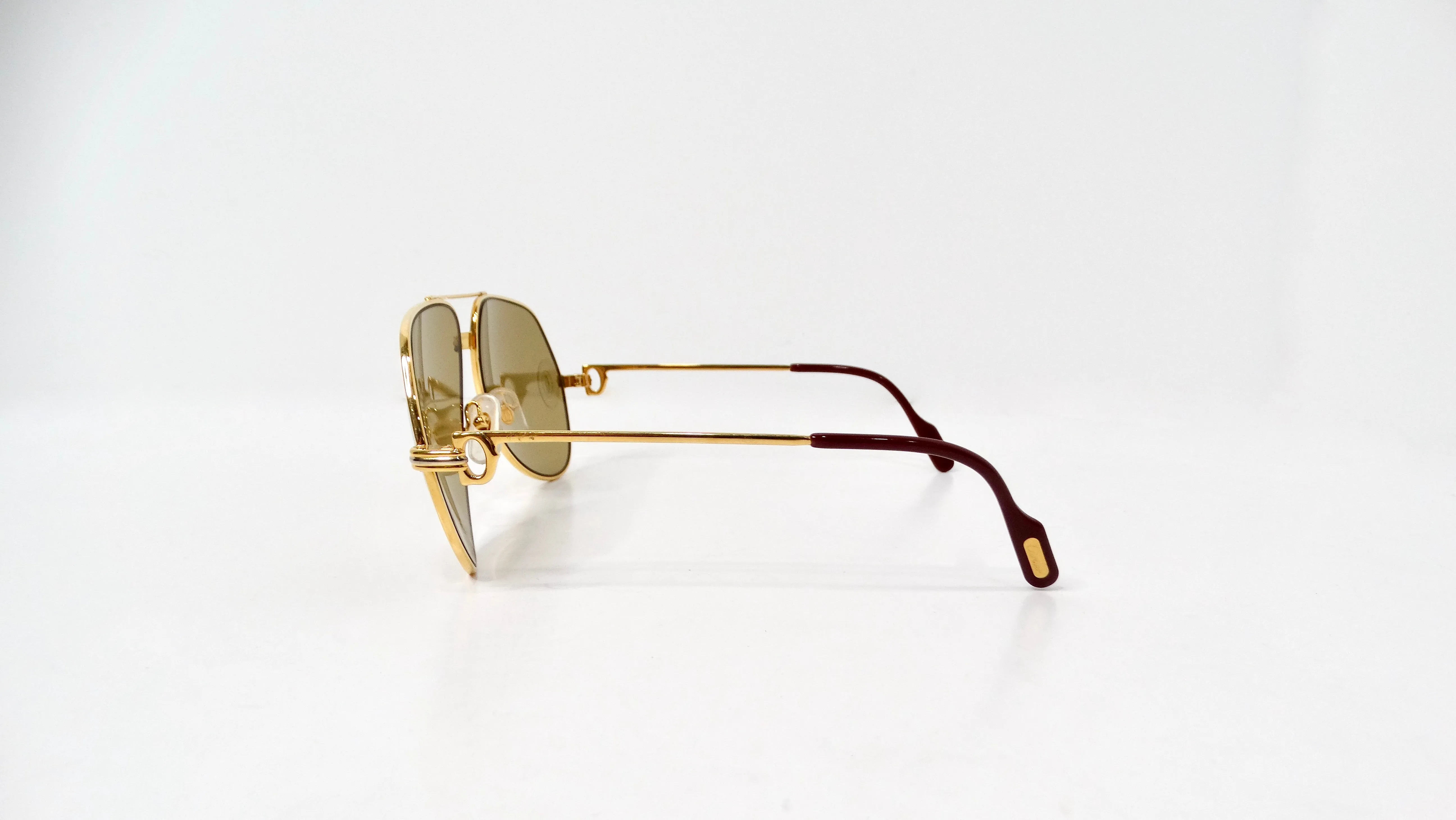 Cartier Vendome 1980s Louis Aviator Gold & Silver Tone Sunglasses