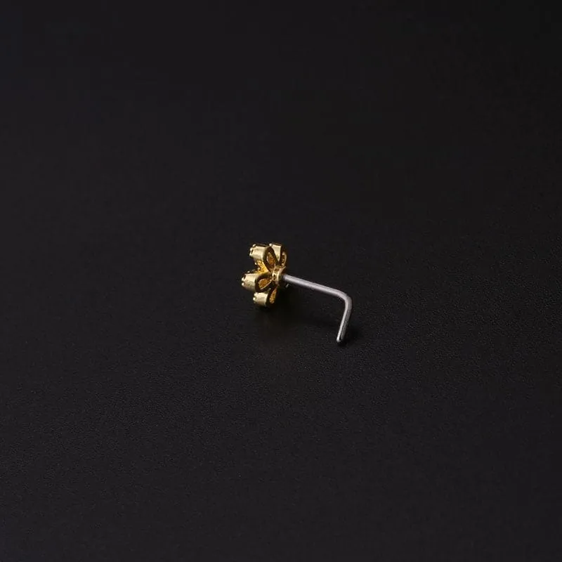 Chic CZ Inlaid Snowflake Moon Phase Star Titanium Nose Piercing Nose Stud