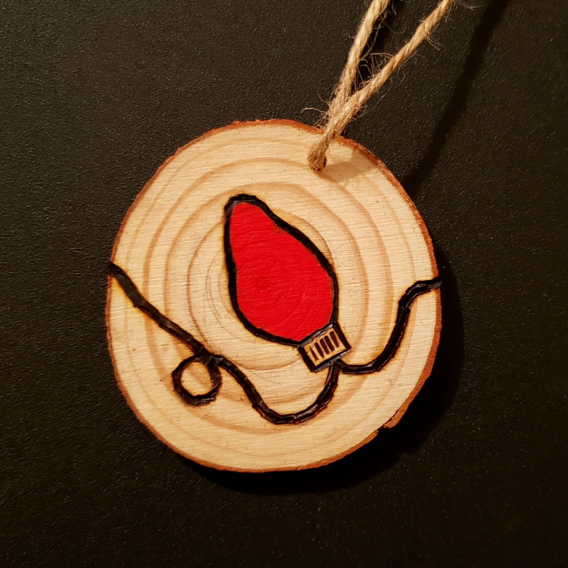 Christmas Light Wood Ornament