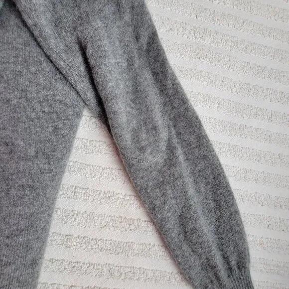 Christopher Fischer Sweater Women Gray Cashmere Knit Button Cardigan Lightweight