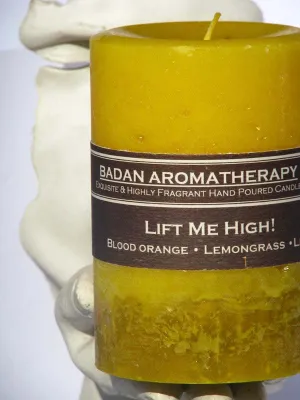 Citrus Lemongrass, Verbena & Blood Orange Essential Oil Candle Fragrant Uplifting Medium 3x4.5 Yellow Candle