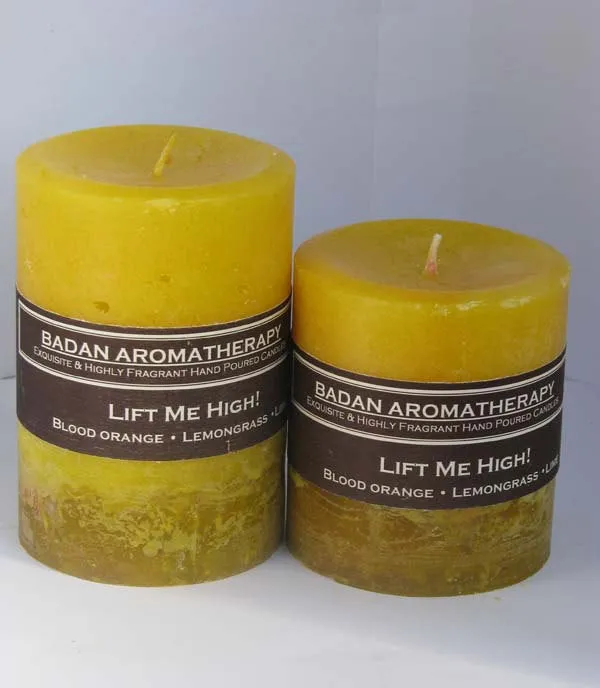 Citrus Lemongrass, Verbena & Blood Orange Essential Oil Candle Fragrant Uplifting Medium 3x4.5 Yellow Candle
