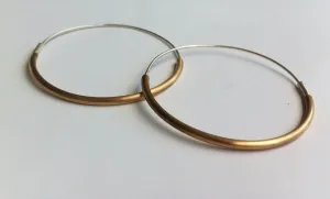 Classically Designed, Simple, Hand-Made Lightweight Large Hoop Earrings - 0056