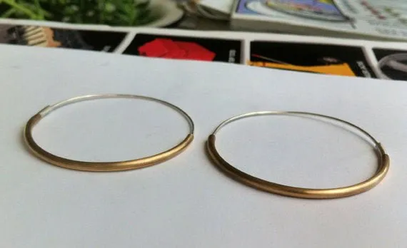 Classically Designed, Simple, Hand-Made Lightweight Large Hoop Earrings - 0056