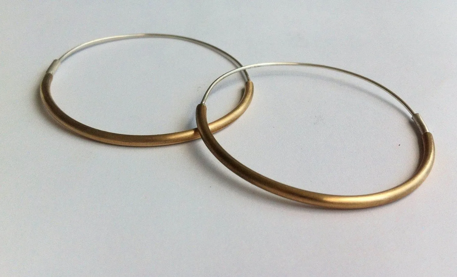 Classically Designed, Simple, Hand-Made Lightweight Large Hoop Earrings - 0056