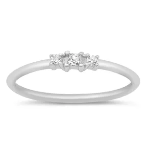 Clear CZ Stacking Promise Ring New .925 Sterling Silver Band Sizes 4-10