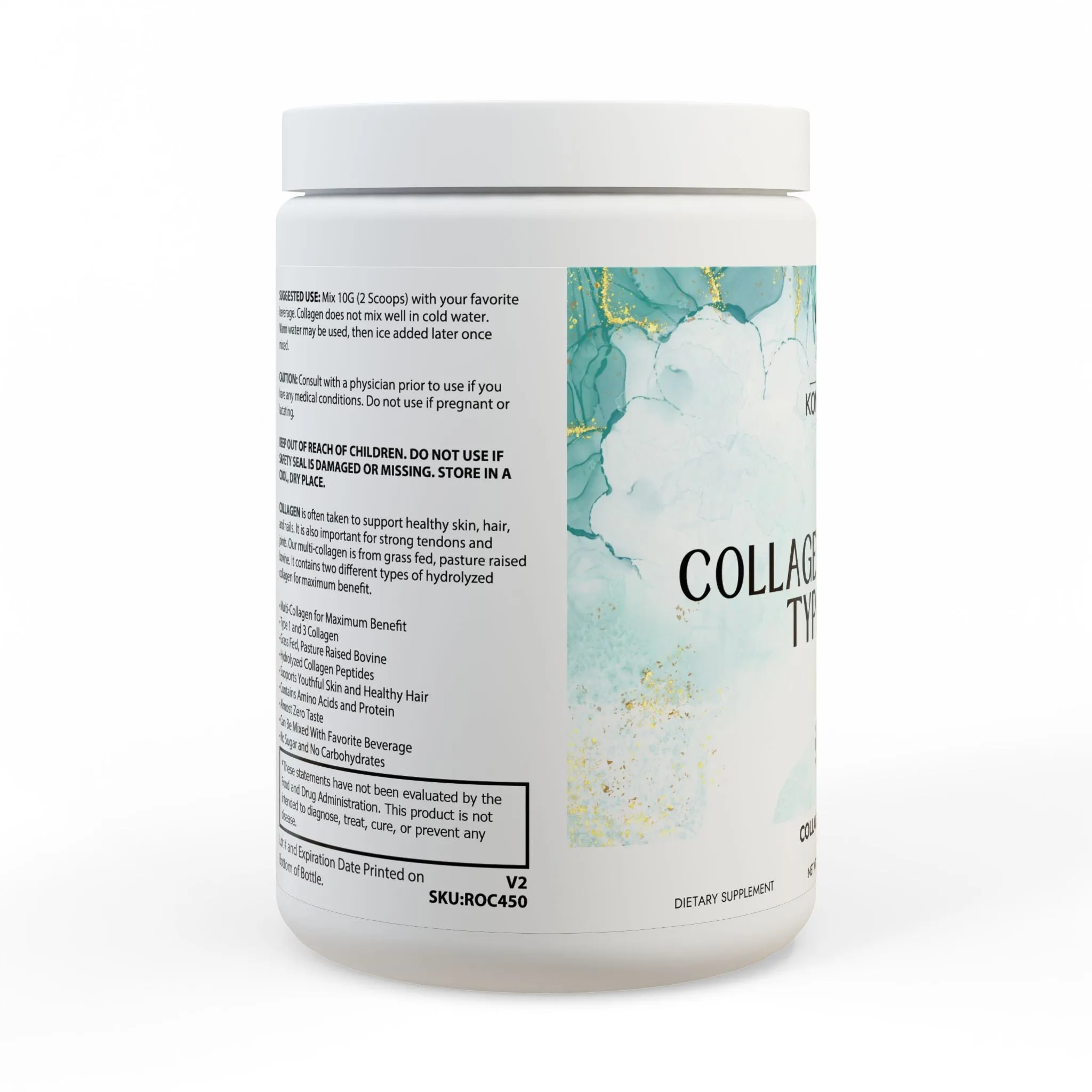 Collagen Peptides Type I & III Supplement (350g, 12.3oz)