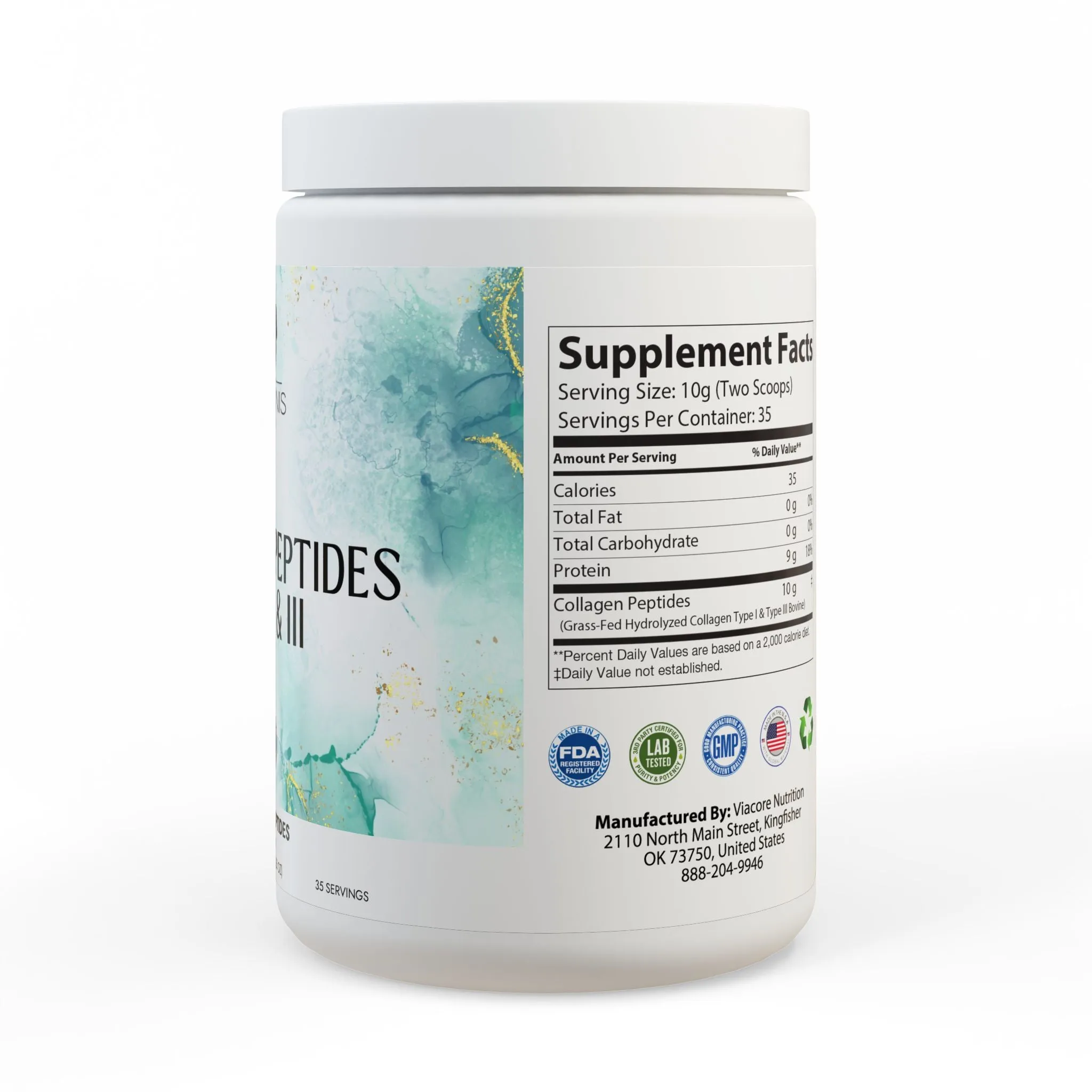 Collagen Peptides Type I & III Supplement (350g, 12.3oz)