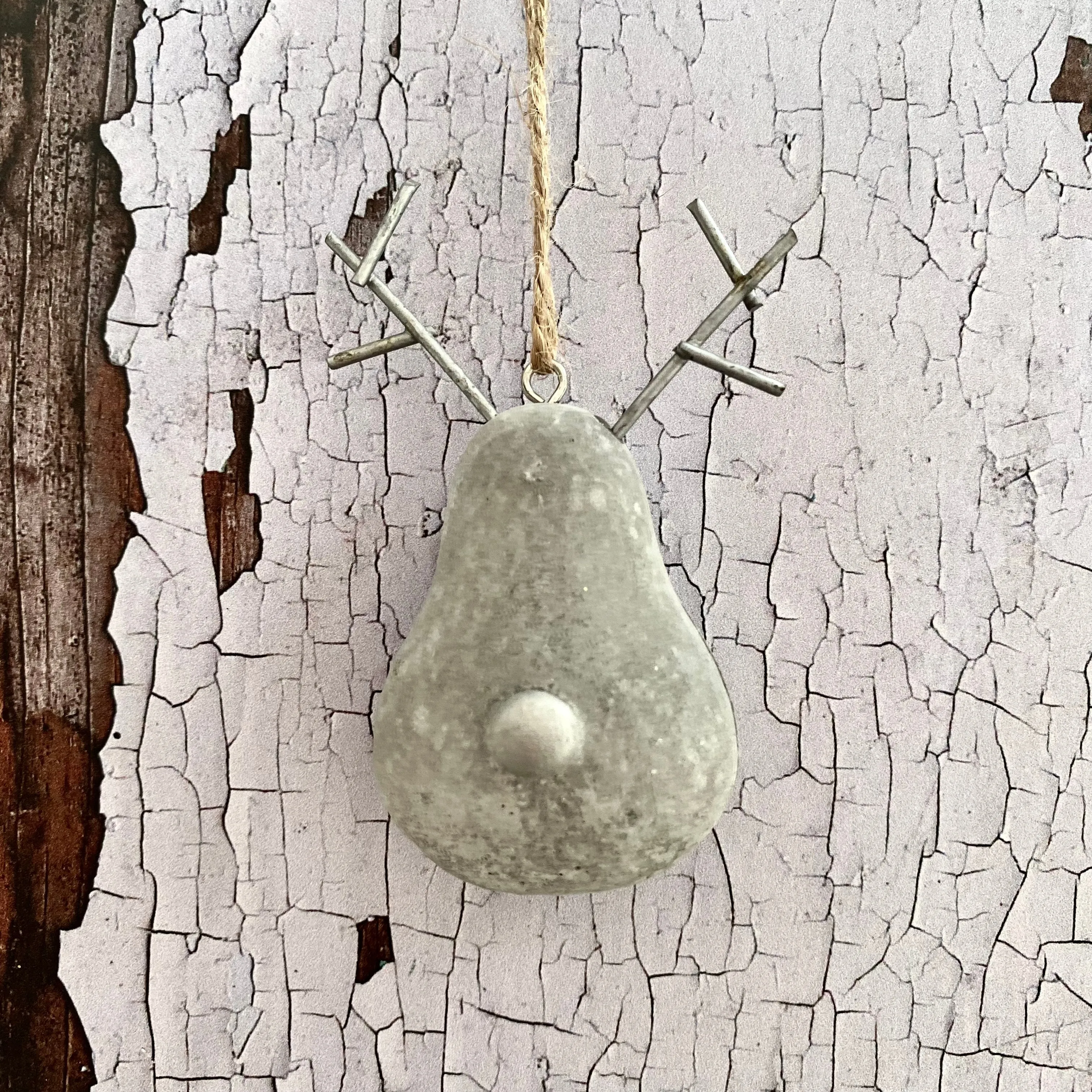 Concrete Reindeer Tree Decoration