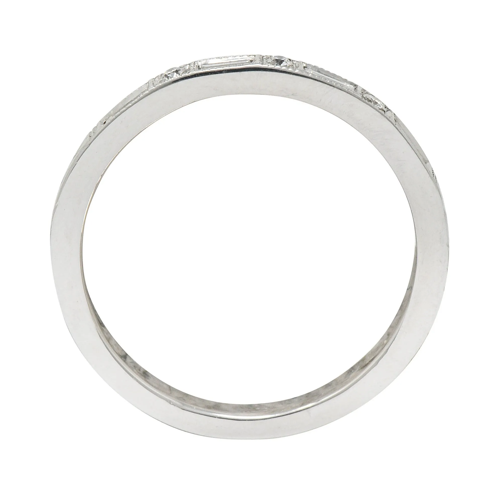 Contemporary 0.50 CTW Diamond 14 Karat Gold Foliate Stacking Band
