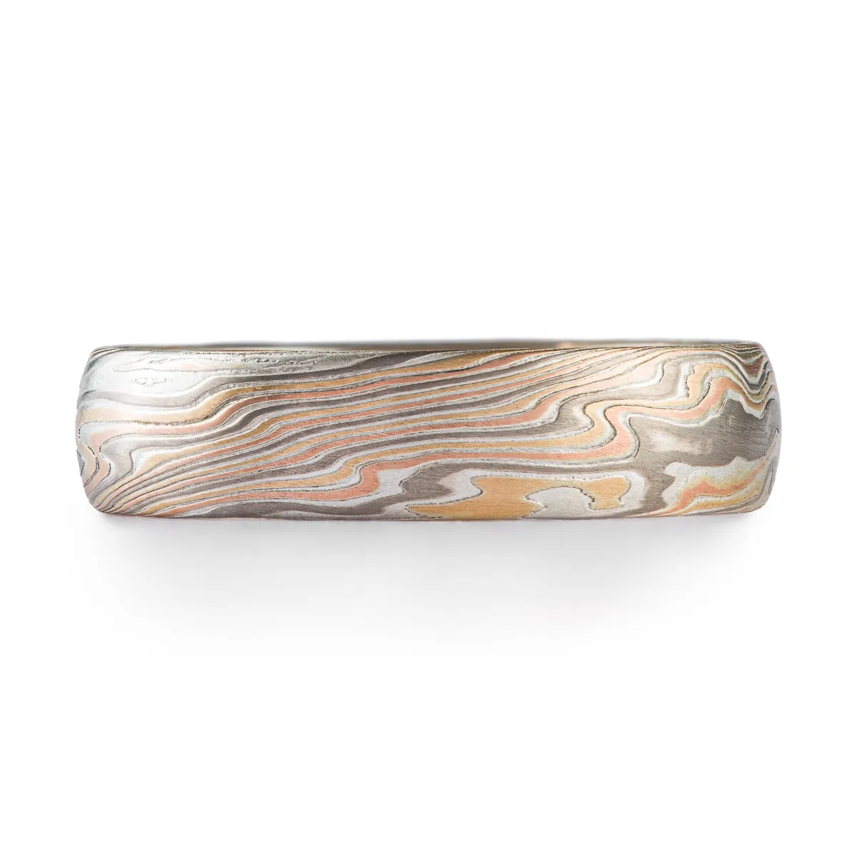 Contrasting Rustic Firestorm Ring Set in Twist Pattern